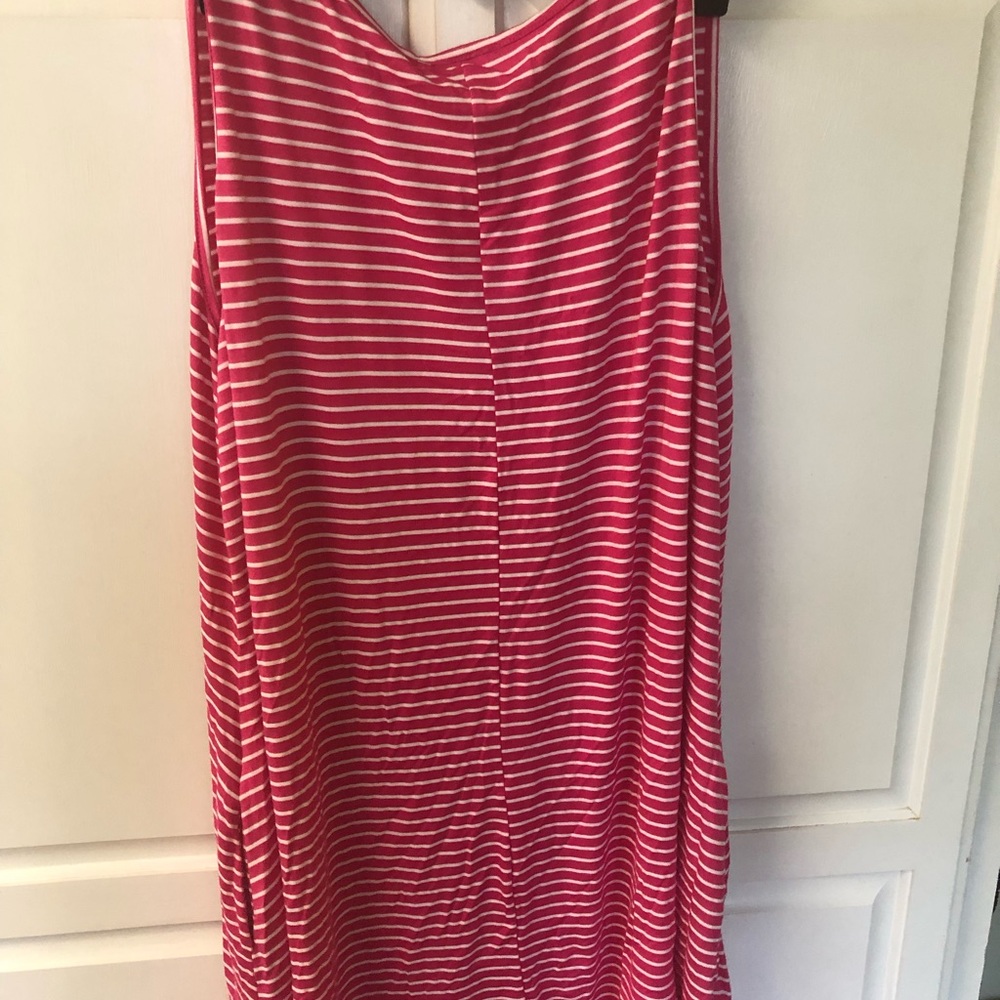 Women’s Tee For The Soul Fuschia and White Striped Tank Dress size 2x